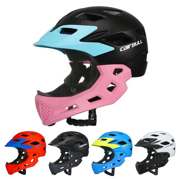 

cairbull 2018 new kids full covered helmets bicycle full protection helmets detechable chin children riding safety helmet