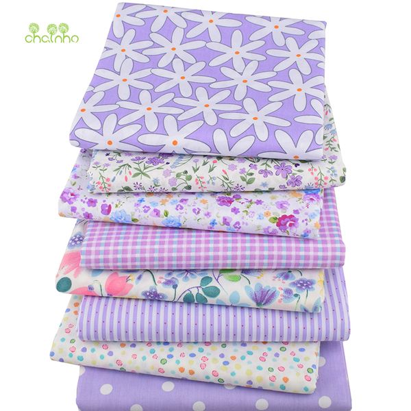 

chainho,8pcs/lot,purple floral series,printed twill cotton fabric,patchwork cloth for diy sewing&quilting baby&children material, Black;white