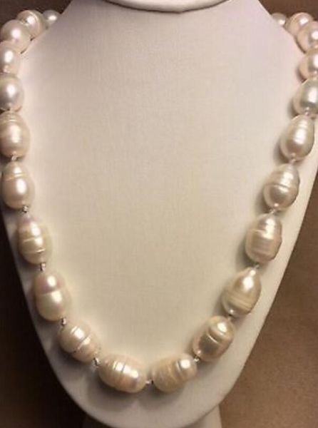 

>>>>17 inch beautiful south sea baroque white pearl necklace 10-11mm, Silver