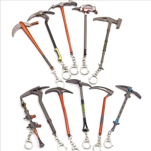

11 design metal keychain 4.75 inch hammer axe weapon model the night pendant pickaxe hoe toy key chiain dhl free
