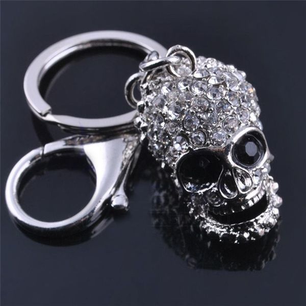 

4 styles exquisite crystal skull/wrench/boxing gloves/ key chains keyring metal keychain for men jewelry gift, Silver