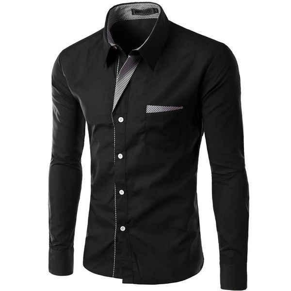 

mens shirt new brand long sleeve shirts man korean slim design formal basic base dress shirt camisa masculina -4xl, White;black