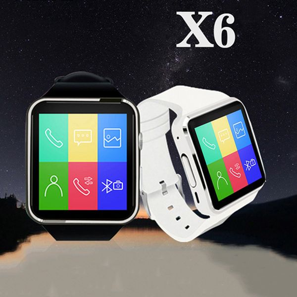 

Curved creen x6 mart watch adapt to facebook twitter with im tf card and camera for io android relogio with retail box