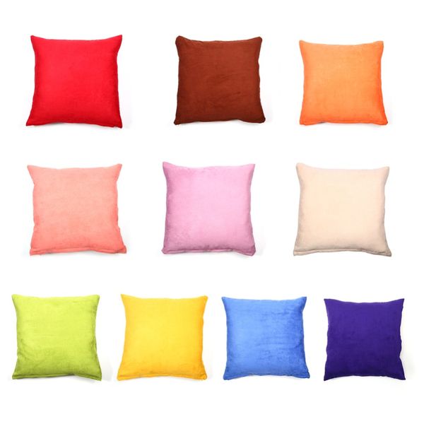 High Quality Pillow Case Solid Suede Nap Cushion Cover Decorative
