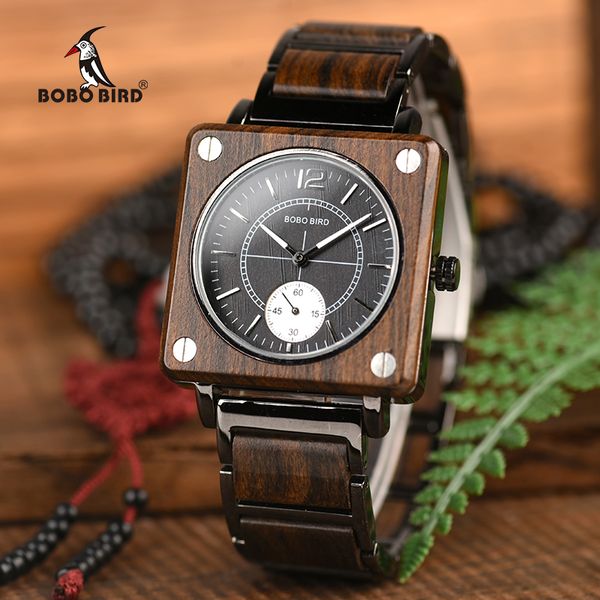 

bobo bird luxury design wooden brand men watches relogio masculino quartz women watch timepieces in wooden gift box r14, Slivery;brown