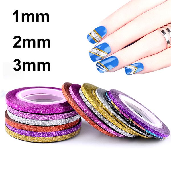 

wirinef 6pcs matte glitter nail tape line 6 colors striping adhesive liner stickers nail art decoration tips, Black