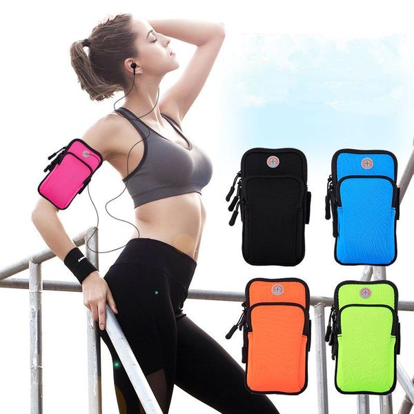 

sport armband case zippered fitness running arm band bag pouch jogging workout cover for mobile 7plus smart phone bag