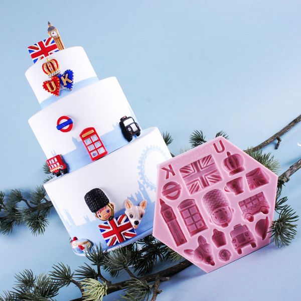 2020 Uk Series Big Ben Amp Hats Silicone Mold Fondant Mould Cake