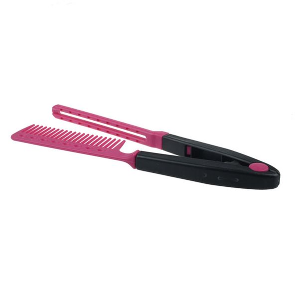 

haicar folding v comb hair straightener hairdressing salon straightening brush seller #30, Silver
