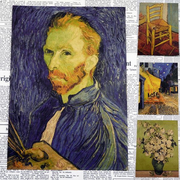 

vintage painting poster retro cafe home decor wall sticker van gogh