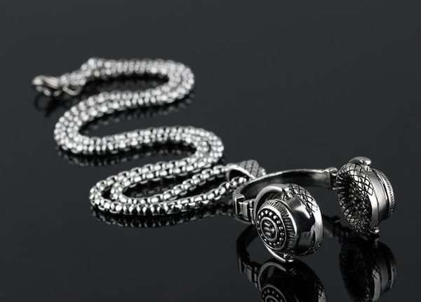 

2018 hip hop street dance headset necklace pendant women men necklaces jewelry diamond gift 18k gold silver plated