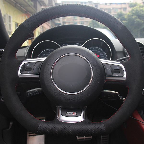 

leather steering wheel hand-stitch on wrap cover for audi tt 2008-2013