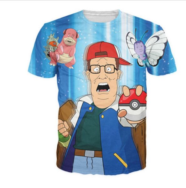 

новейшая мода аниме король холма футболки смешные 3d печатных женщин / мужчин с коротким рукавом мужская футболка повседневная топы k138, White;black