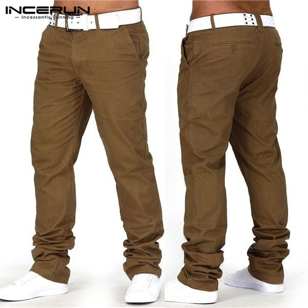 

streetwear autumn men smart business pants cotton chinos straight joggers sweatpants loose fitness joggers pencil trousers male, Black