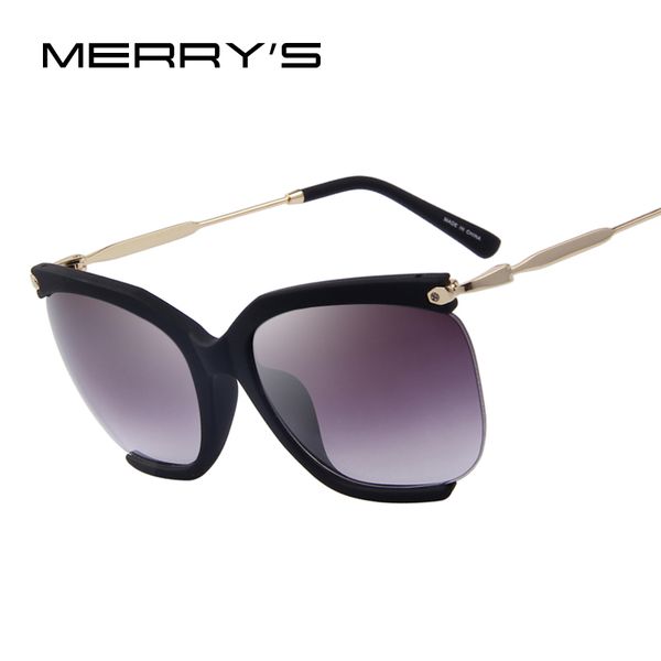 

merry's fashion women sunglasses classic semi-rimless shades brand designer sun glasses uv400, White;black