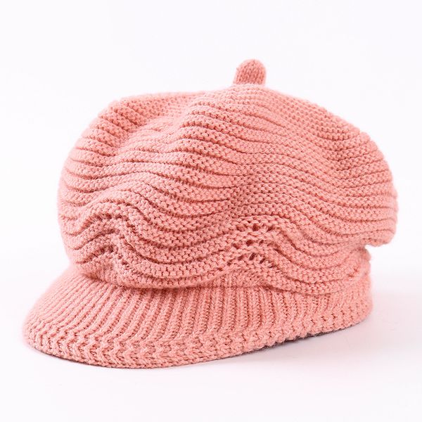 

korean version of the 2018 autumn and winter new cap fashion knit shade octagonal beret wild art painter hat beret women, Blue;gray