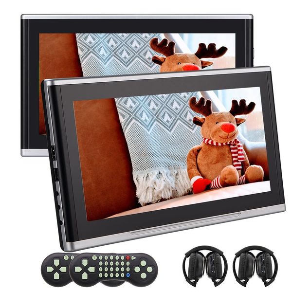 

eincar twins 10.1" tablet-style multimedia monitor auto headrest car dvd player hdmi,32 bit game,ir-tx,fm-tx 2 ir headphone remote cont