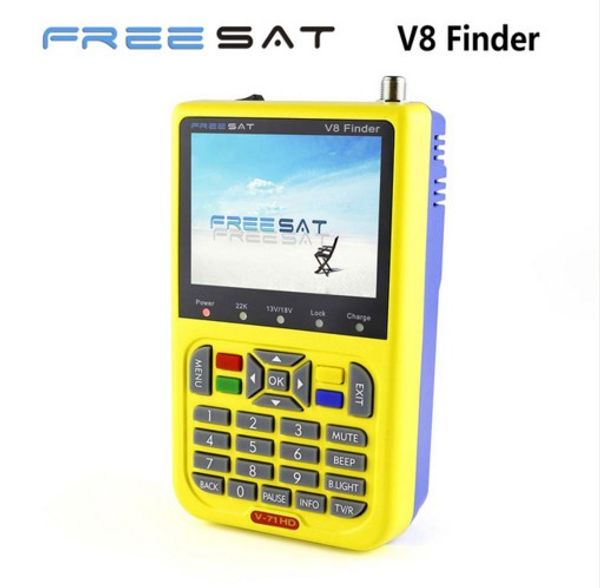 

[Подлинная] Freesat V8 Finder V-71 HD DVB-S2 высокой четкости спутниковый Искатель MPEG-4 DVB S2 спутниковый метр Satfinder полный 1080P