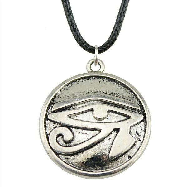 

wysiwyg 5 pieces leather chain necklaces pendants choker collar pendant necklace women eye of horus 27mm n6-b10282, Golden;silver