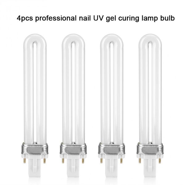 

4pcs/set 9w nail uv gel lamp light bulb tube replacement lamp for nail dryer polish gel curing manicure tool