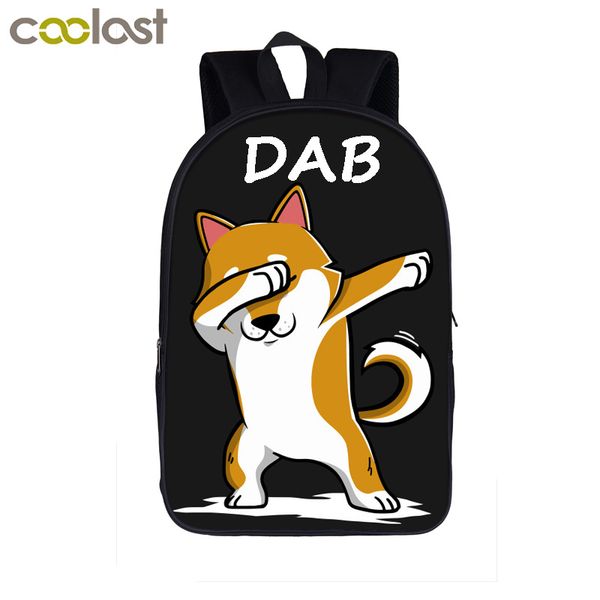 

dab puppy shiba inu dog backpack children school bags dab panda backpack for teenagers girls boys lapbook bag