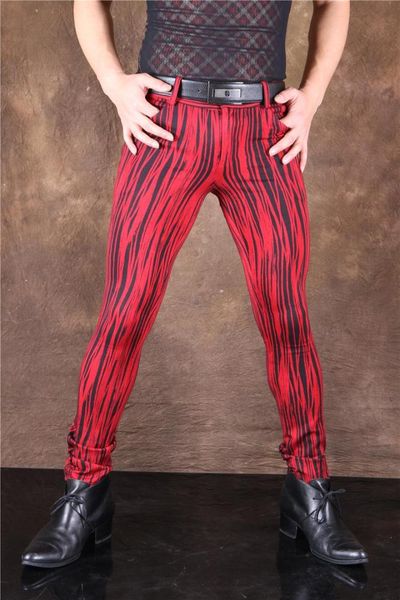 

men charm pants trousers slim elastic jeans stretchy casual red gray, Blue