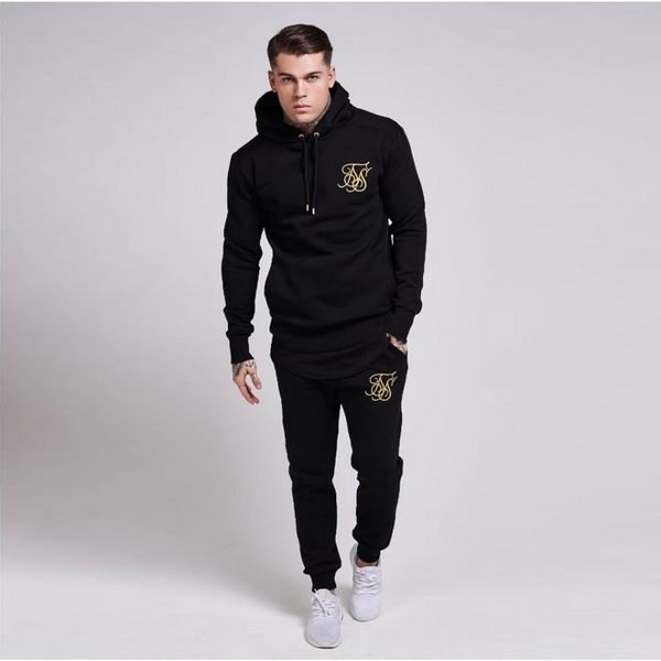 

Mens Tracksuits Fashion Weight Lifting Brand Clothing Sik Silk Embroidery Hoodie Men 'S Casual Bodybuilding Leisure Suit Breathable