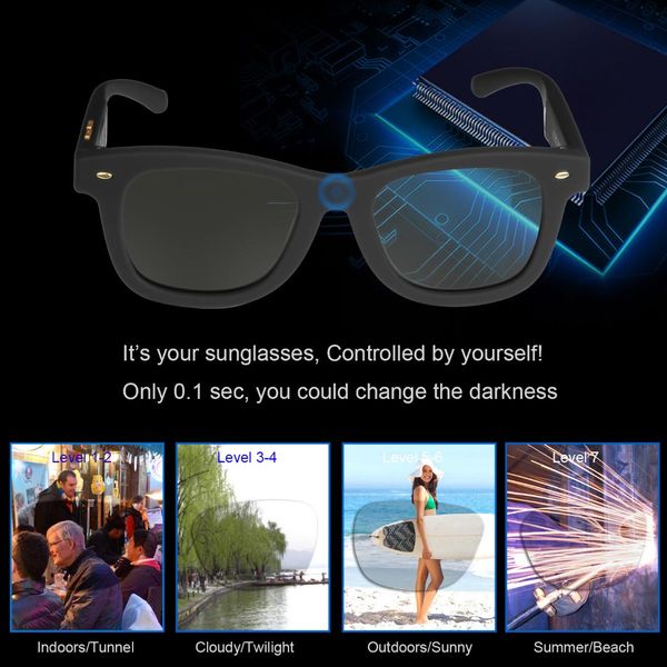 

lcd sunglasses polarized sunglasses men electronic adjustable darkness with liquid crystal lenses (ship from russia, White;black