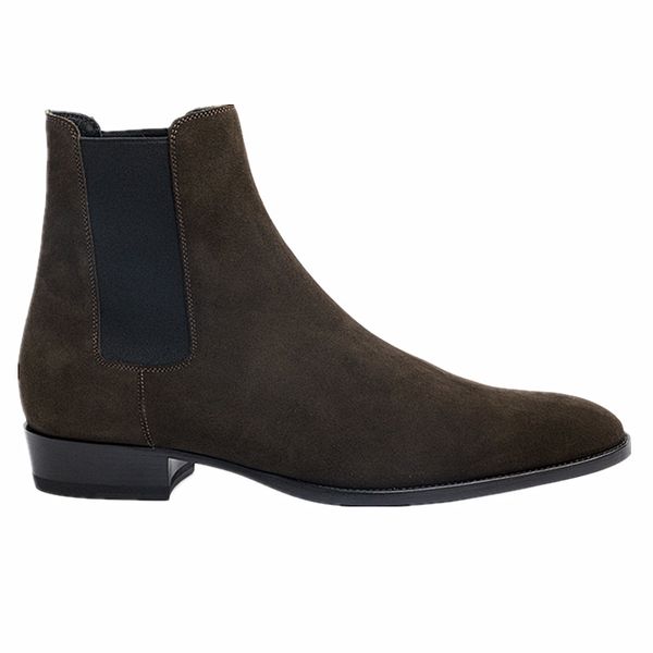 

2018 new handmade kanye west slp chelsea boots exclusive personalize handsome cool slim denim boots, Black