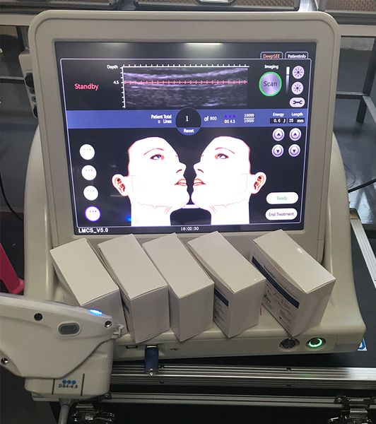 

professional ultrasound hifu high intensity focused ultrasound machine with three or five cartridges for face lift hifu body slimming