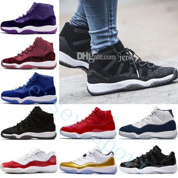 

11 gym red bred chicago 11s xi real men basketball shoes outdoor sneakers low gs velvet heiress wine blue purple black stingray barons