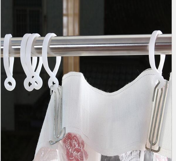 2019 New Curtain Poles Shower Rod Hook Hanger White Color Plastic