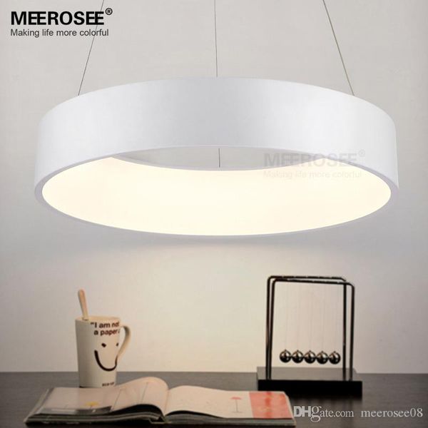Modern Led Pendant Lights Fixture Acrylic Res Lamp White Suspension Stair Ring Fast Chandelier Shades