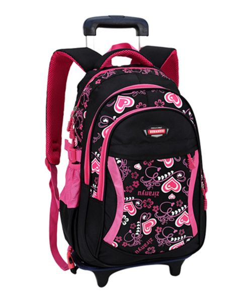 

new children trolley backpack school bags for grils wheeled bag student detachable rolling backpacks women travel bag mochila