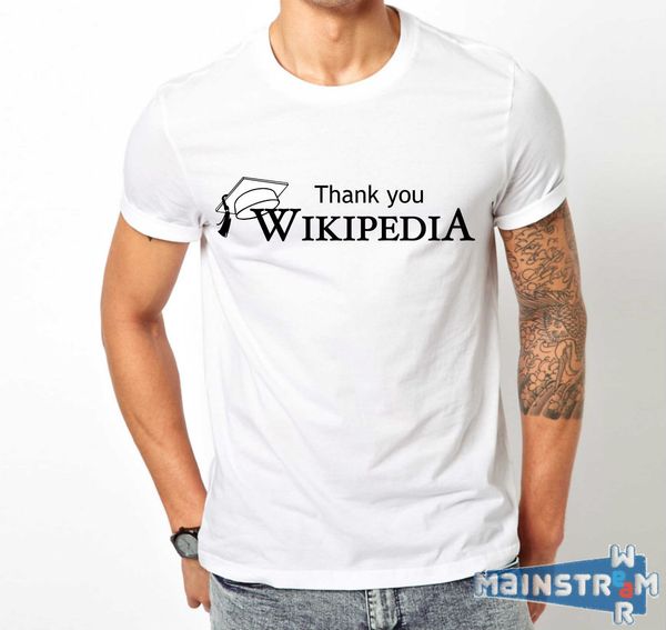 t shirt maglietta thank you wikipedia parody printed t shirt funny t shirts for guys from xsy15tshirt 12 05 dhgate com shirts wikipedia