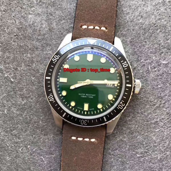 

3 style watche divers sixty five eta2824 automatic mens watch 01 733 7720 4057-07 5 21 02 green dial brown leather strap gents watches, Slivery;brown