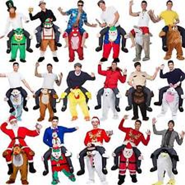 

40 kinds of novelty ride on me mascot costumes carry back funny animal pants fancy dress up oktoberfest halloween party, Red;yellow