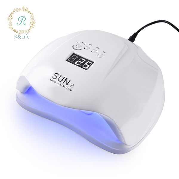 

54w nail dryer dual uv led nail lamp gel polish curing light with bottom 30s/60s timer lcd display lamp for nails dryer