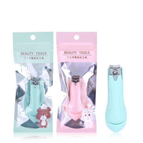 

stainless steel nail clipper cutter professional manicure trimmer double color toe nail clipper with clip catcher