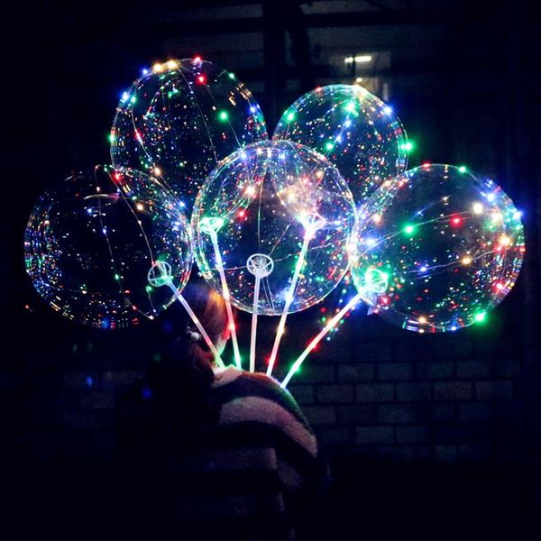 decorativo Bobo Ball LED Line con Stick Wave Ball 3M String Balloon Light Up For Christmas Halloween Wedding Birthday Home Party Decoration DHL