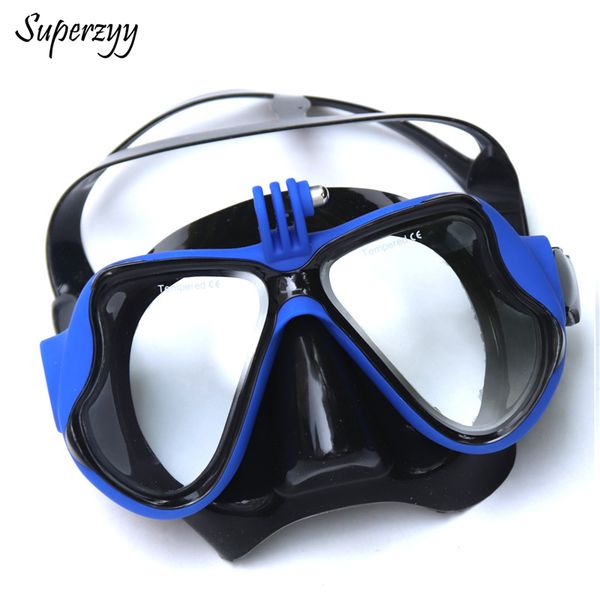 

professional skuba diving mask goggles wide vision watersports equipment with anti-fog one-piece lens