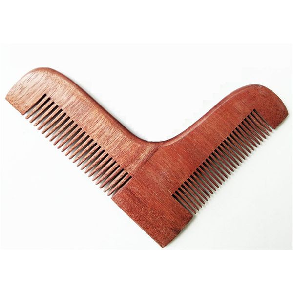 

men's shaving redwood l-beard shaping tool beard modeling template carding tool beard trimmer comb, Silver