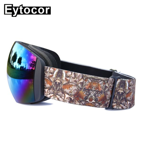 

eytocor good quality anti-fog black double lens women men snow eyewear uv400 protective skiing snowmobile mask snow ski glasses