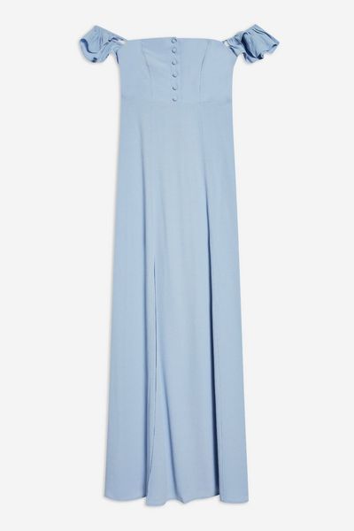 white button maxi dress