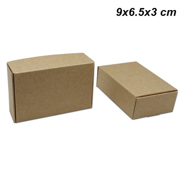 

9x6.5x3cm 20pcs brown kraft paper party gifts wrapping box for candy baking handmade soap storage boxes kraft paper box for jewelry ornament