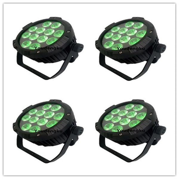 4 pezzi disco stage di party Outdoor led flat par can 12x10w rgbw 4 in1 par led waterproof IP65 dj lighting