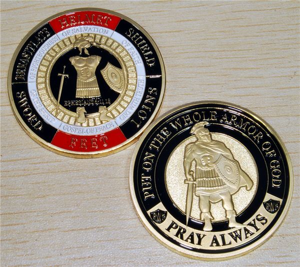 

sample order armor of god pray always military challenge coin,ing