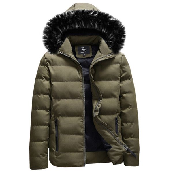 

2018 parkas men's cotton jacket new brand coat male korean slim fashion m - xxxl winter casual outwear zipper parka for men, Black