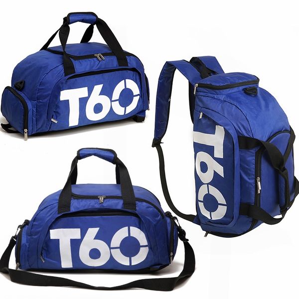 

t60 gym bag lady women's fitness sport shoe men travel handbags outdoor backpack with separate space for shoes sac de sports bag