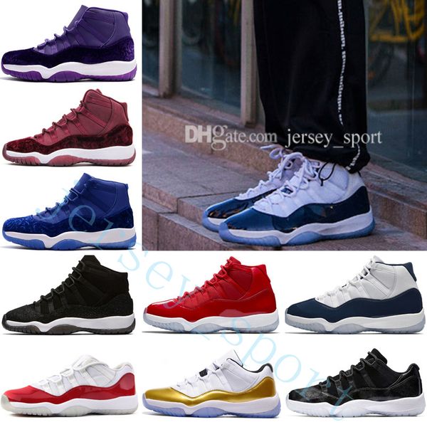 

2018 11 women men basketball shoes low metallic gold closing ceremony navy gum blue white red bred concord sports sneakers size us 5.5-13